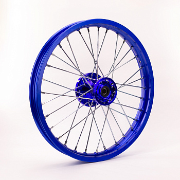 Обод колеса для питбайка передний 1.6х17" ступица CNC алюминий синий